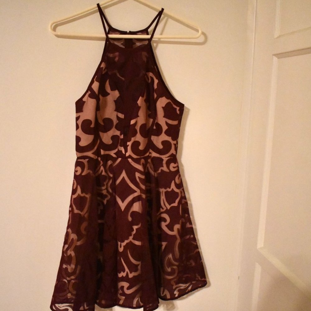 Burgundy Halter Dress